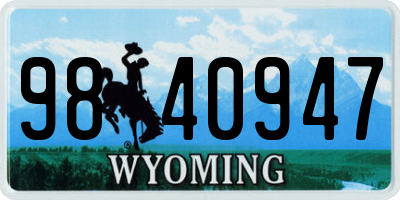 WY license plate 9840947