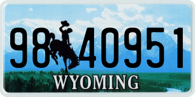 WY license plate 9840951