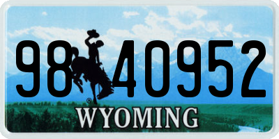 WY license plate 9840952