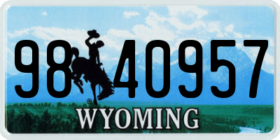 WY license plate 9840957