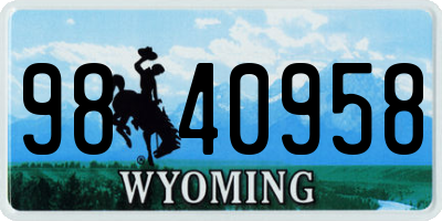 WY license plate 9840958