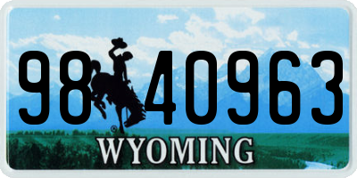 WY license plate 9840963