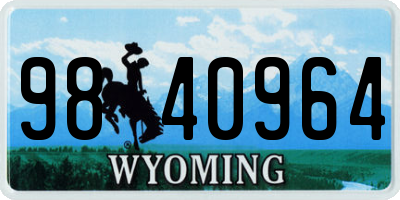 WY license plate 9840964