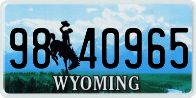WY license plate 9840965