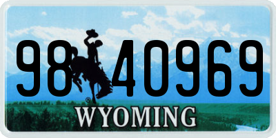 WY license plate 9840969