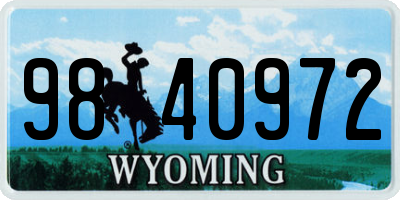 WY license plate 9840972