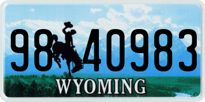 WY license plate 9840983