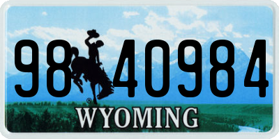 WY license plate 9840984