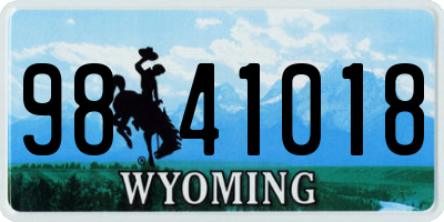 WY license plate 9841018