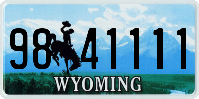 WY license plate 9841111