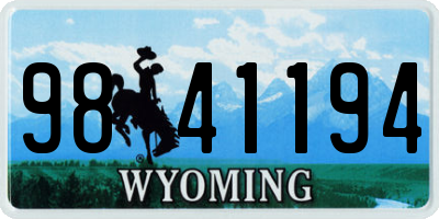WY license plate 9841194