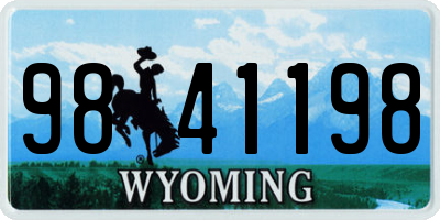 WY license plate 9841198