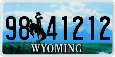 WY license plate 9841212