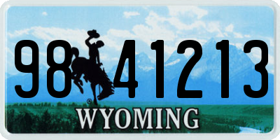 WY license plate 9841213