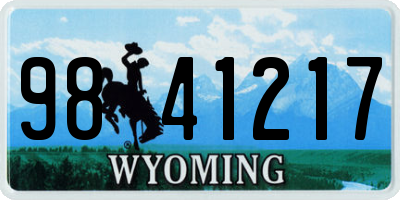 WY license plate 9841217