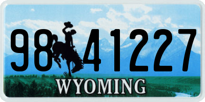 WY license plate 9841227