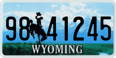 WY license plate 9841245