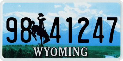WY license plate 9841247