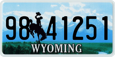 WY license plate 9841251