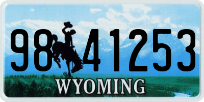 WY license plate 9841253