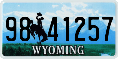 WY license plate 9841257