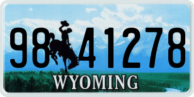 WY license plate 9841278