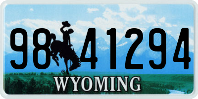 WY license plate 9841294