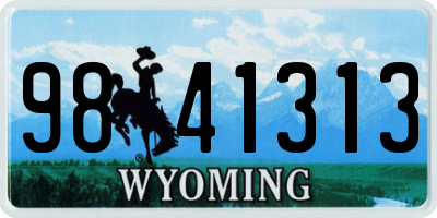WY license plate 9841313