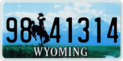 WY license plate 9841314