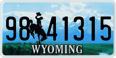 WY license plate 9841315