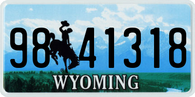 WY license plate 9841318