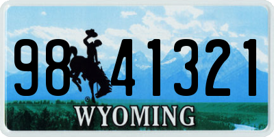 WY license plate 9841321