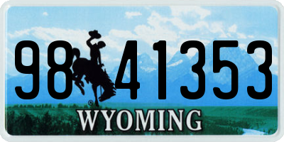 WY license plate 9841353