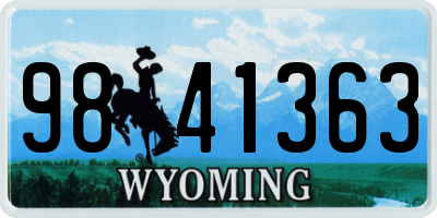 WY license plate 9841363