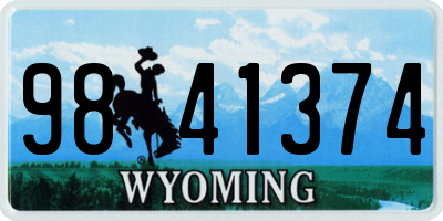 WY license plate 9841374