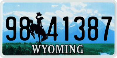 WY license plate 9841387