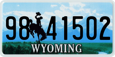 WY license plate 9841502