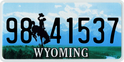 WY license plate 9841537