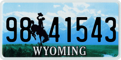 WY license plate 9841543