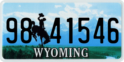 WY license plate 9841546