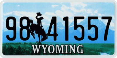 WY license plate 9841557