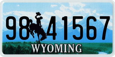WY license plate 9841567