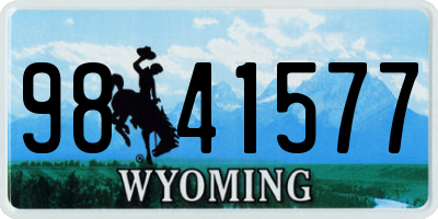 WY license plate 9841577