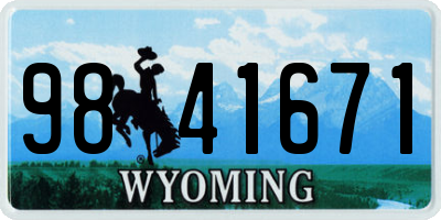 WY license plate 9841671