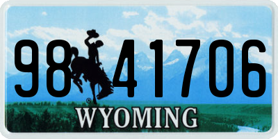 WY license plate 9841706