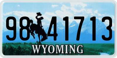 WY license plate 9841713