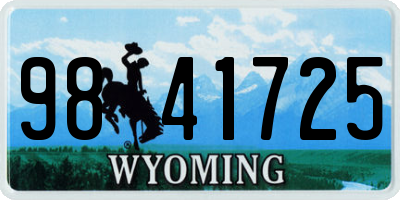 WY license plate 9841725