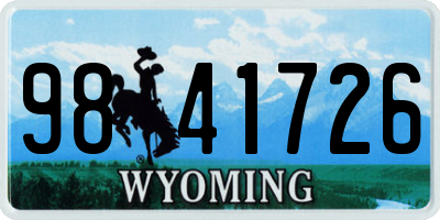 WY license plate 9841726