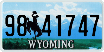 WY license plate 9841747
