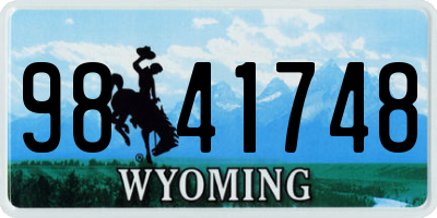 WY license plate 9841748